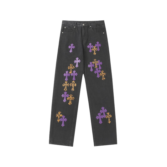 Signature cross patches jeans
