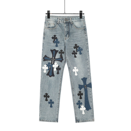 Signature cross patches jeans
