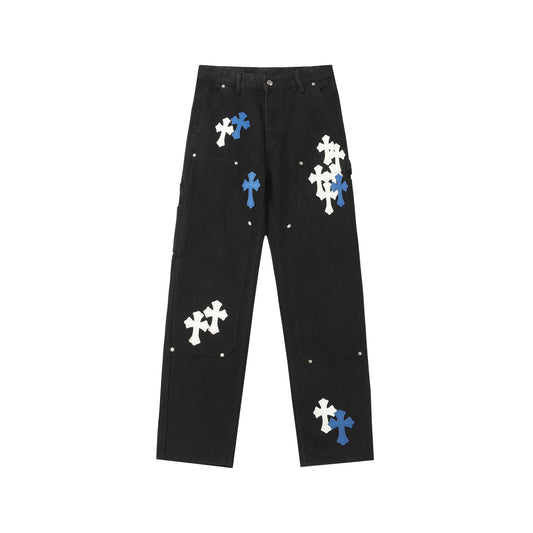 Signature cross patches jeans