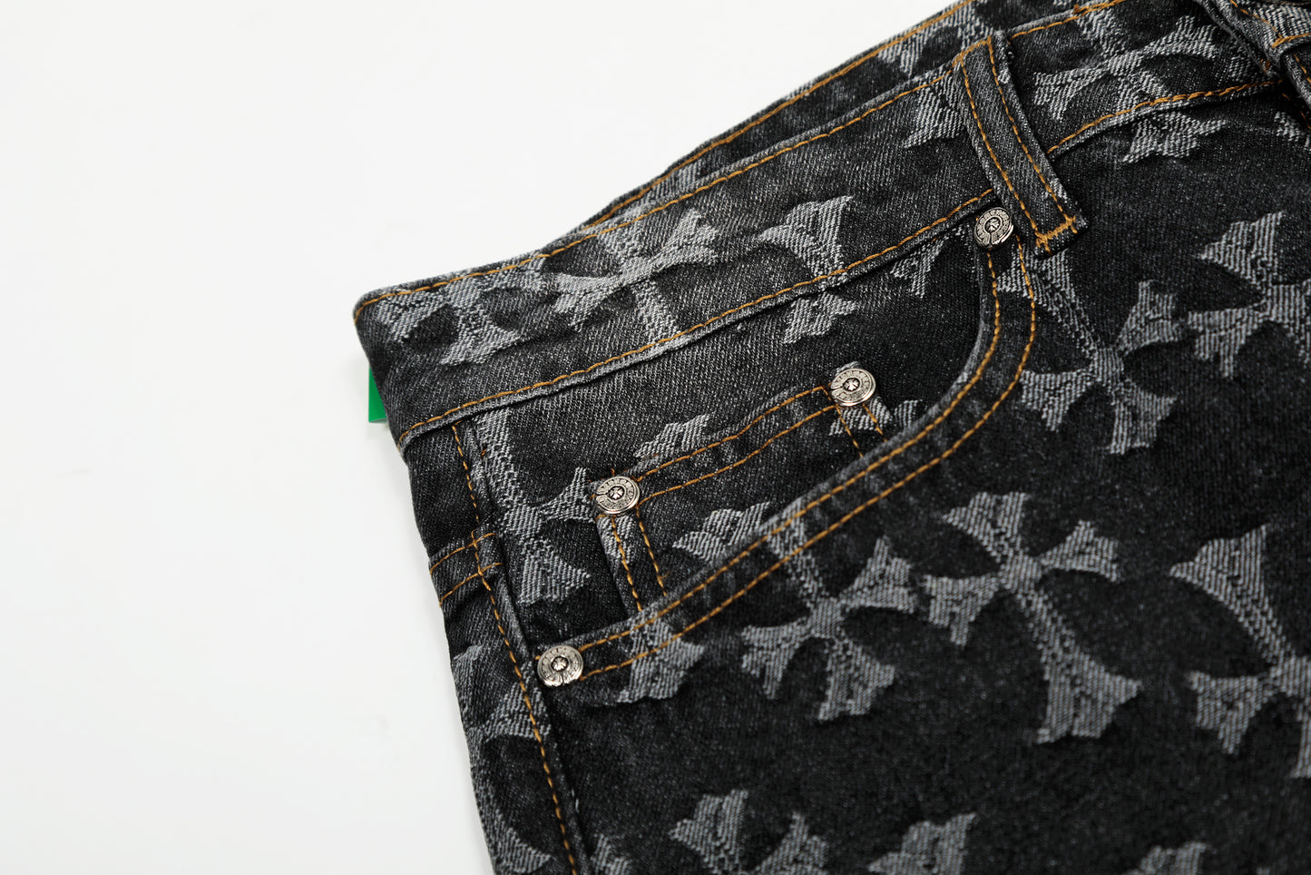 Signature cross patches jeans