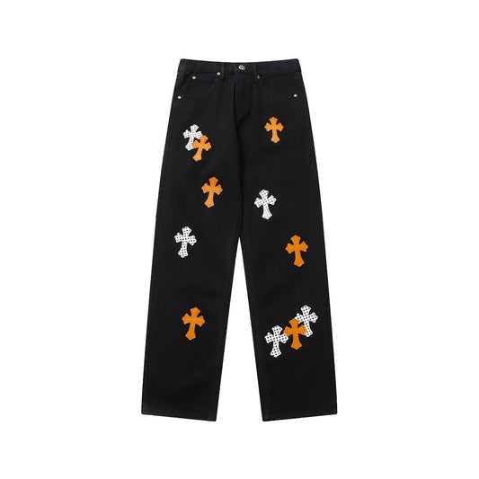 Signature cross patches jeans