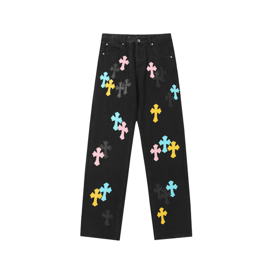 Signature cross patches jeans
